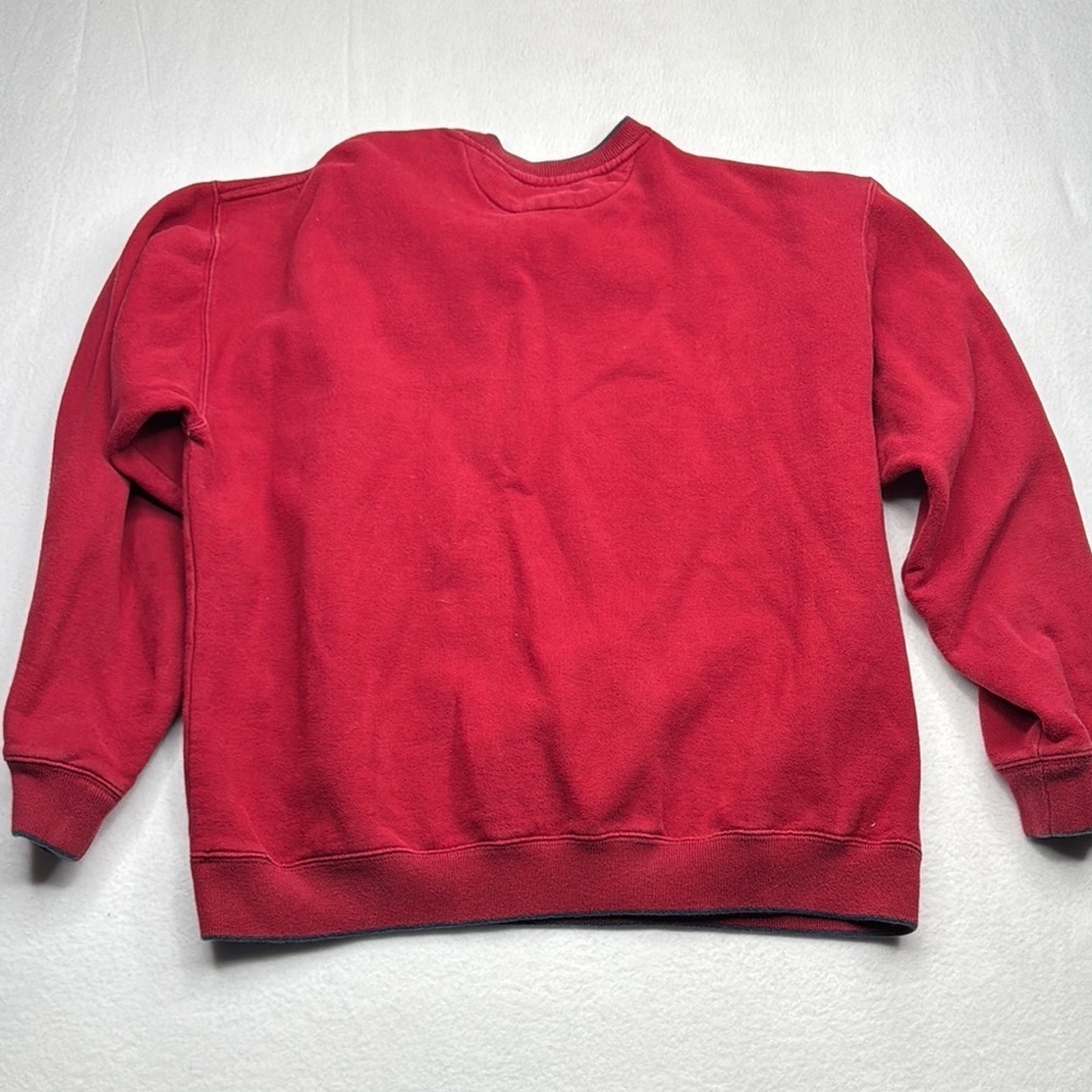 Croft & Barrow Red Crewneck Cozy Fleece vintage size large c&b sweatshirt shirt - Picture 6 of 6